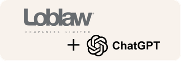 Loblaw Companies Limited and ChatGPT logos joined by a plus sign