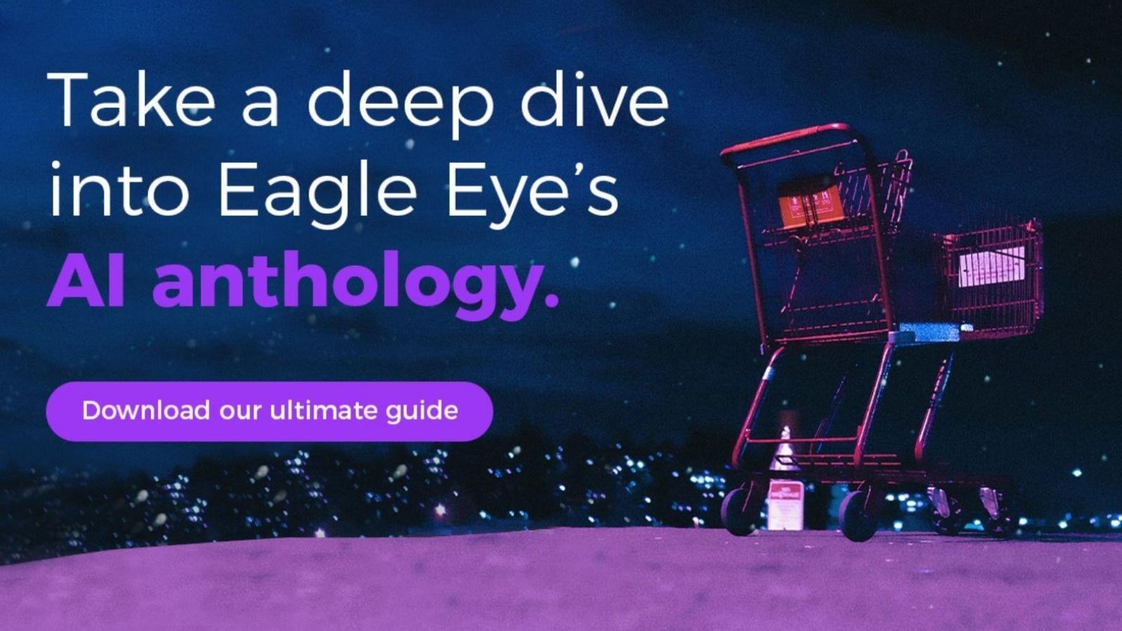 Promotional graphic reading: Take a deep dive into Eagle Eye’s AI anthology.