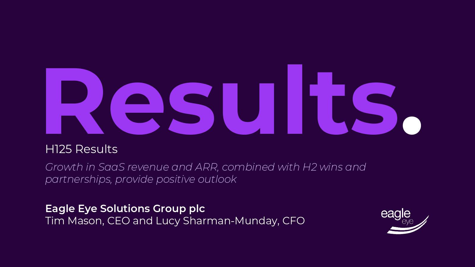 Eagle Eye Solutions H125 Results Presentation