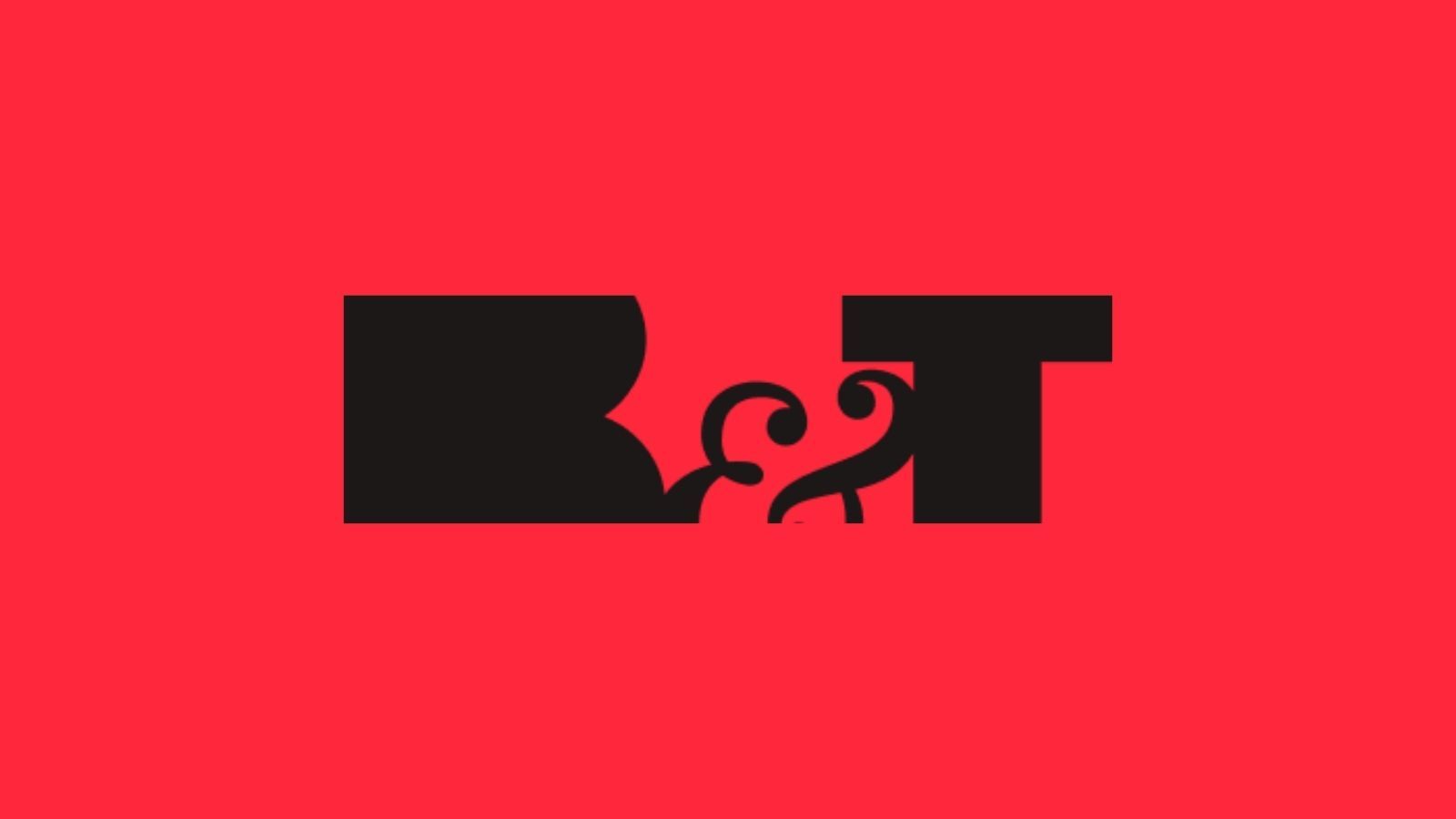 B&T logo on red background