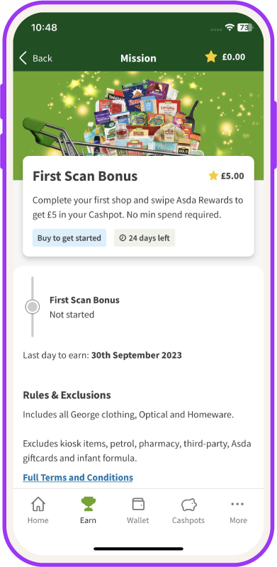 ASDA Rewards - First Scan Bonus