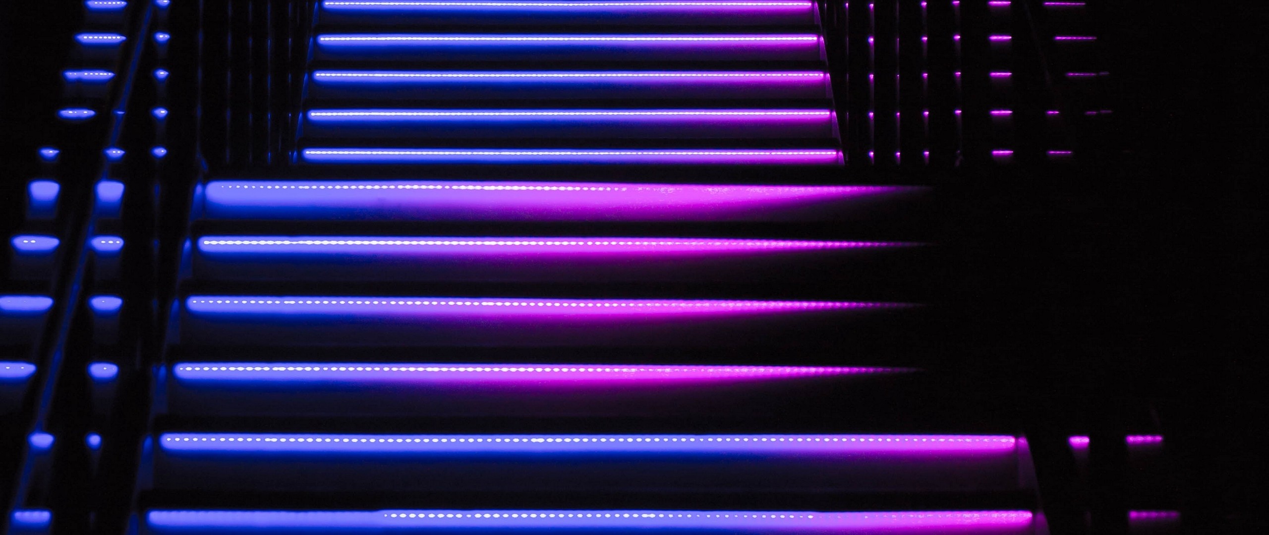 Stairs in purple and blue illunination